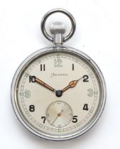 Helvetia, a British Military GS/TP keyless wind open face pocket watch, broad arrow, numbered