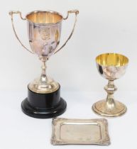 A Military issue silver plated Communion Cup, broad arrow and dated 1955, 13.5cm, and