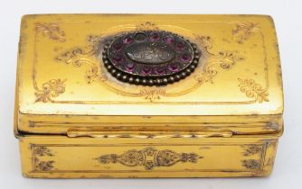 An early 20th century Dutch silver gilt box, The Hague, 1908, 0.833 standard, the hinged cover