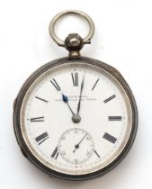 Reid and Sons, Newcastle, a silver open face pocket watch, signed movement, London 1889, working
