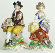 A pair of Griffith porcelain figurines, circa. late 19th century. Entitled 'The Florist' and 'The