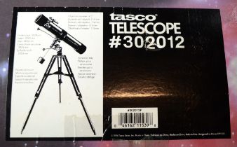 A Tasco telescope with equatorial mount, model 302012, boxed.