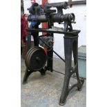 A Drummond Brothers Limited vintage electric lathe on metal stand, untested.