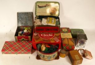 Assortment of various vintage biscuit tins