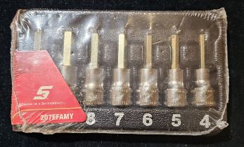 A Snap-on 7 piece metric hex socket set, unused, 207EFAMY