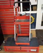 A Snap-on two drawer base unit and a two tier trolly