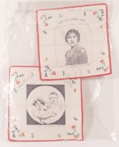 Two mid 20th century handkerchiefs, one decorated with Duchess of York, other with Princess