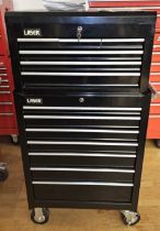 A Laser two tier tool chest, no tools, 131 x 68 x 46cm