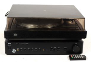 A Dual turntable, model 505-2, together with a NAD amplifier, model C316BEE, boxed with remote.