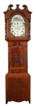 Richardson of Huddersfield, 19th century 30 hour mahogany cased longcase clock, with broken swan