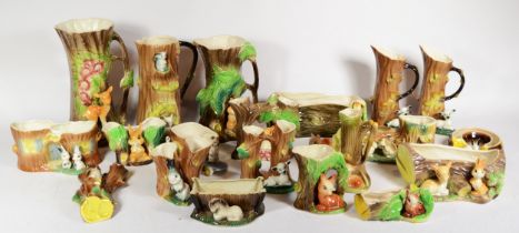 Three boxes of assorted Hornsea Fauna ware to include vases together with crested ware jugs (3)