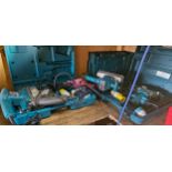 A Makita 110v dustless orbital sander and other tools, all untested