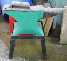 A substantial anvil on steel stand, anvil size 70x31cm.