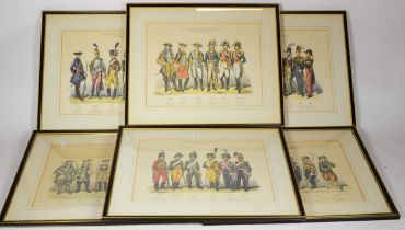 A group of framed prints to include a hand painted print by Roger Davies, 23 x 30cm, together with