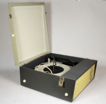 A 1960s portable electric record player, made in England.