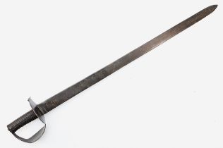 A rare Georgian 1804 Pattern naval cutlass by Thomas Gill circa 1808-10, straight, unfullered 74cm