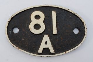 Cast-Iron shed plate- 81A Old Oak Common (London)