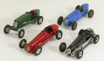 Four Scamold (Scale Models Ltd of Brooklands) racing car models to include wind up motor black 103