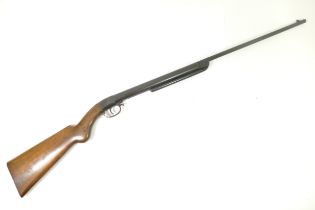 An early 20th century BSA .22 underlever air rifle having walnut stock. This product is not for sale