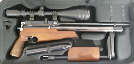 Air Arms England S410F TDR .22 cal bolt action air rifle fitted with Hawke 4-16x50 telescopic sight,