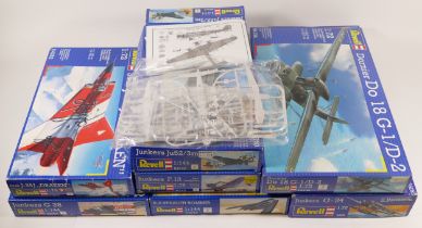 Revell, four plastic 1:72 kits of aviation models, 4299, 04249, 04352, 04134, and three 1:144