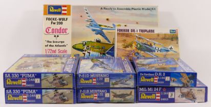Revell, Two vintage plastic 1:72 kits of aviation models, Focke-Wulf Fw 200 Condor H-204, Fokker