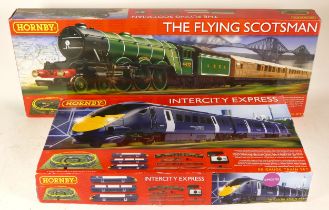 Hornby, two boxed 00 gauge model railways, R1072 'The Flying Scotsman', R1207 'Intercity Express'.