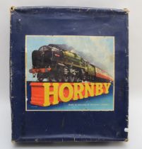 Hornby, a O gauge passenger Set No 51, consisting of a wind up clockwork loco and tender, in BR