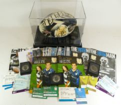 A collection of Hull F.C Sponsors memorabilia items, to include a 2013 signed rugby ball, fixture