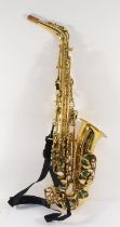 A contemporary brass Earlham Professional Series II brass saxophone, in fitted case