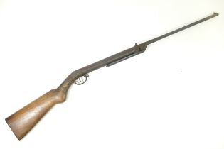 An early 20th century .22 underlever air rifle, walnut stock (at fault) This product is not for sale