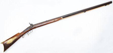 A percussion .54 bore plains rifle by Pennsylvania Rifle Works, with heavy 36 inch octagonal