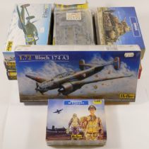Heller, ten plastic 1:72 kits of aviation models, 80261, 80312, 79648, 80279, 80217, 229, 240,