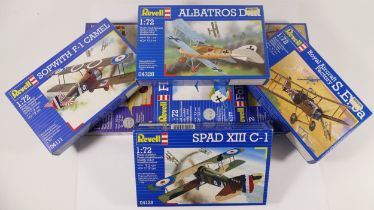 Revell, eight plastic 1:72 kits of aviation models, 4174, 04323, 04111, 04328, two 04177, 04125