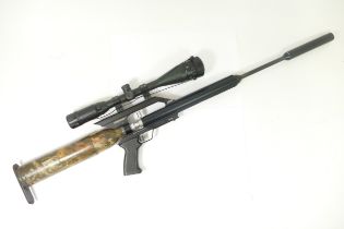 A Gunpower Stealth PCP air rifle, with illuminated etched telescopic sights 6-24x50, fitted