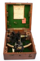 A WWII era Husun sextant by Henry Hughes & Son Ltd, made for J. Morton & Co., Glasgow, numbered