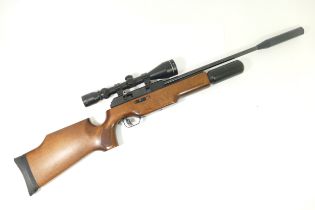 BSA England .22 cal Gas-Ram air rifle, including sound moderator, aperture for a seven-shot magazine