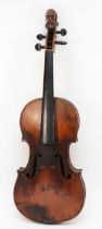 A Victorian carved head violin, possibly by Jean-Baptiste Vuillaume, France, the carved head