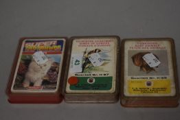 Three sets of vintage cards, to include Birds of Europe, baby animals and Super top trumps.