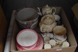 A selection of early 20th century and later tea wares including Wedgwood Charnwood coffee cups and