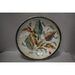 A Glynn Colledge, Denby, vintage studio pottery charger having decorative grass decoration in