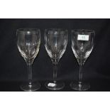 Three John Rocha for Waterford wine glasses.