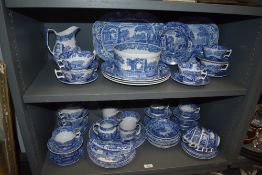 A large collection of Copeland Spode 'Italians', predominantly on blue back stamp, included are