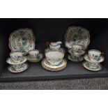 A fine early 20th century Paragon Reproduction Old Chinese pattern part tea service including 7