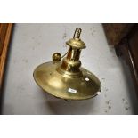 A vintage style brass ceiling light fitting