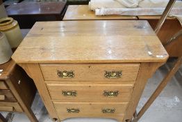 A Victorian golden oak dressing chest