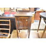 An early 20TH Century mahogany bedside cabinet, by Waring & Gillows, with Lancaster label