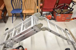 A set of aluminium folding heavy duty ladders