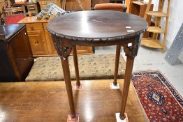 An early 20th Century mahogany occasional table, diameter approx. 66cm