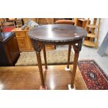 An early 20th Century mahogany occasional table, diameter approx. 66cm